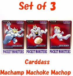 Machop Machoke Machamp 066 067 068 Pokemon Card Carddass Japanese Nintendo Set 3 - Image 1