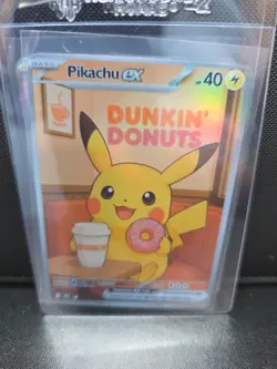 CUSTOMmade madeTOorder full art holo pokemon card PTL888 Dunkin Pikachu - Image 1