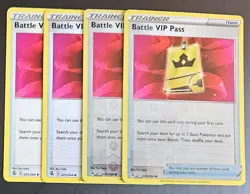 Battle VIP Pass 225/264 x4 2 RH 2 Reg Fusion Strike Playset Pokemon TCG NM/LP - Image 1