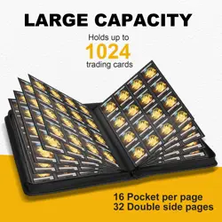 1024 Pocket Trading Card Binder for TCG, MTG, Sports Cards | Premium Leather - Image 4