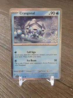 Cryogonal 047/191 2025 Holiday Calendar Stamped Snowflake Promo Card Pokemon - Image 1