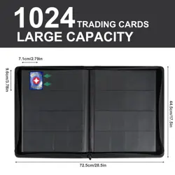 Large 1000+ Card Binder | 16 Pockets, Side Loading, Ultra-Rigid, Black Album - Image 2