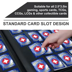 Large 1000+ Card Binder | 16 Pockets, Side Loading, Ultra-Rigid, Black Album - Image 4
