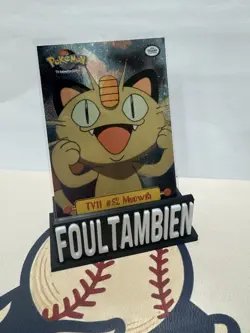 Meowth TV11 Topps Pokemon Card Series 1 sandpaper Foil - Image 1