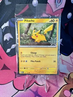 Pikachu 025/165 Pokemon Holiday Calendar 2025 Festive Stamp Snowflake Sealed - Image 1
