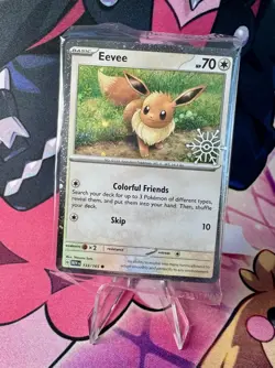 EEVEE 133/165 Pokemon TCG Holiday Calendar 2025 Holo Festive Stamp Promo Card - Image 1