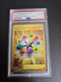 2020 Pokemon SWSH Darkness Ablaze Turbo Patch #200/189 PSA 10 - Image 1