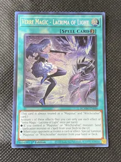 YuGiOh! - Verre Magic - Lacrima of Light BLMM-EN046 Secret Rare 1st Edition NM - Image 1