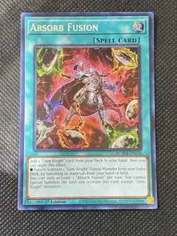 YuGiOh! - Absorb Fusion BLMM-EN164 Secret Rare 1st Edition Near Mint - Image 1