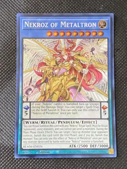 YuGiOh! - Nekroz of Metaltron BLMM-EN026 Secret Rare 1st Edition Near Mint - Image 1