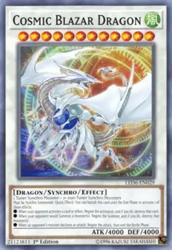 Yugioh - Cosmic Blazar Dragon - 1st Edition NM - Plus Free Holographic Card - Image 1