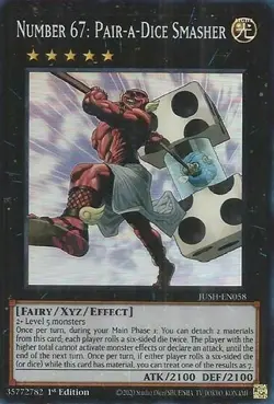 Number 67: Pair-a-Dice Smasher (Super Rare) JUSH-EN058 Justice Hunters NM Yugioh - Image 1