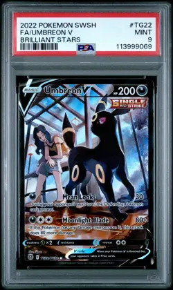 2022 Pokemon Brilliant Stars Umbreon V Fa #TG22/TG30 Brilliant Stars PSA 9 - Image 1