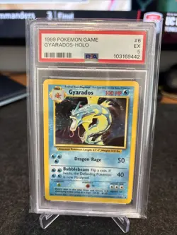 1999 Gyarados Holo Rare Pokemon Card PSA 5, 6/102, Base Set - Image 1