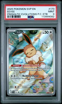 2025 Pokemon SVP EN-SV Black Star Promo Eevee #173 Pokemon Center Etb PSA 9 - Image 1