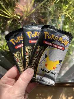 3x SEALED Pokemon Celebrations 25th Anniversary Booster Packs 4 Card Pack - Image 1