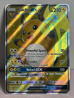 Pokemon Card TCG - Raichu GX SM90 Full Art - Sun & Moon Promo - NM Fresh - Image 1