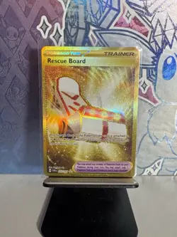 Pokemon TCG Rescue Board Twilight Masquerade Gold Tool Holo Card 225/167 Sv06 - Image 1