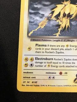 Pokemon WOTC TCG: Rocket's Zapdos 15/132 (2000) Gym Challenge • Holo Foil Card - Image 4