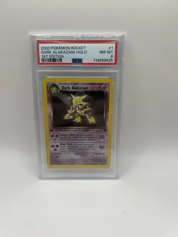 PSA 8 First Edition Dark Alakazam 1/82 Pokemon Card NM-MT - Image 1