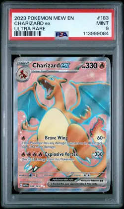 2023 Pokemon Mew EN-151 Charizard EX #183/165 Ultra Rare PSA 9 - Image 1