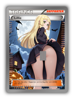 Lillie Trading Card - Sexy Adult Anime Waifu Custom Made Trainer | PARODY - Image 1
