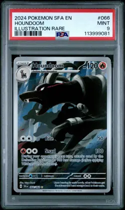 2024 Pokemon Sfa EN-Shrouded Fable Houndoom #066/064 Illustration Rare PSA 9 IR - Image 1