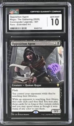 OPPOSITION AGENT Commander Legends Extended Art Rare CGC 10 MTG [Nostalgium] - Image 1