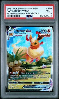 2021 Pokemon Black Star Promo Flareon Vmax Fa #SWSH180 Prem.Coll. PSA 9 - Image 1
