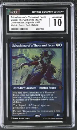 SAKASHIMA OF A THOUSAND FACES Commander Legends Etched Foil Mythic CGC 10 MTG - Image 1