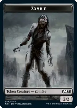 4x Zombie Token (007/018) MTG Core Set 2021 (M21) NM Magic Regular - Image 1