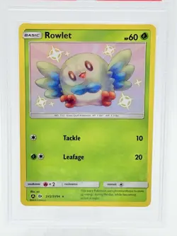 Pokemon Rowlet Sun & Moon Hidden Fates Shiny Vault Holo SV2/SV94 PSA 10 - Image 2