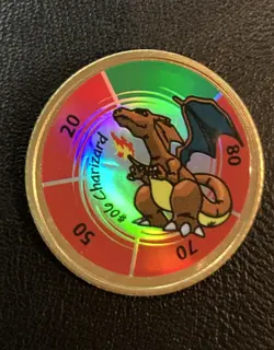 1999 Hasbro Pokemon Battling Gold Coin Game Nintendo Charizard #06 RARE Used - Image 1