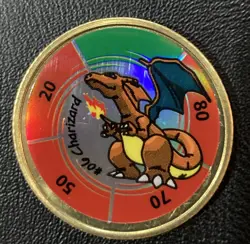 1999 Hasbro Pokemon Battling Gold Coin Game Nintendo Charizard #06 RARE Used - Image 4