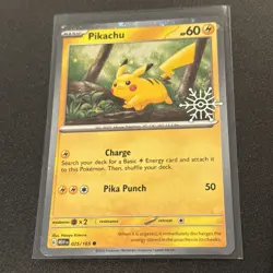 Pikachu 025/165 Pokemon Holiday Calendar 2025 Festive Stamp Snowflake - Image 1