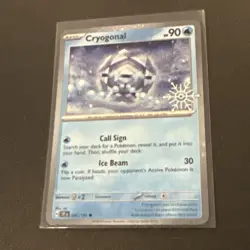 Cryogonal 047/191 Pokemon Holiday Calendar 2025 Festive Stamp Snowflake - Image 1