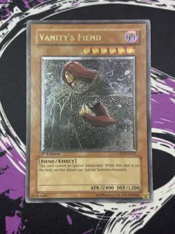 Yugioh Vanity's Fiend CDIP-EN017 Ultimate rare 1st Edition NM Cyberdark Impact - Image 1
