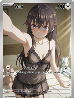 LoveangelGames-Season 2- Custom Card- Waifu Universe- Yuki Snuggle - Image 1
