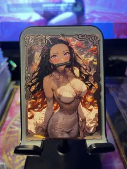 (Double Sided) Goddess Story Metal Card Serialized Anime Waifu Random # Nezuko - Image 1