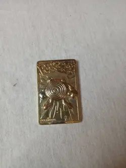 Pokemon Poliwhirl 24K Gold Plated Trading Card 1999 Burger King Limited Edition - Image 1