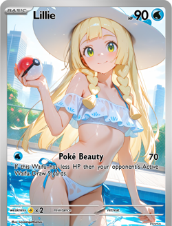LoveangelGames-Season 2- Custom Card- Waifu Universe- Lillie Poke Beauty - Image 1
