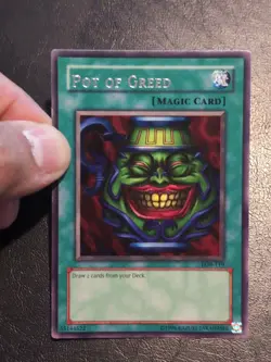 Yu-Gi-Oh! RARE CARD POT OF GREED LOB-119 1996 VINTAGE PRINT VLP - Image 3