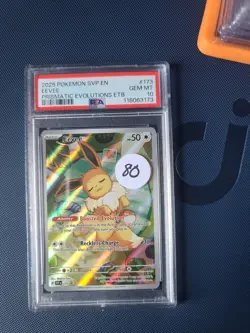 Pokemon TCG Prismatic Evolutions Eevee Card 173 Illustration Rare Promo PSA 10 - Image 1
