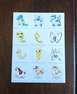 SQUIRTLE BLASTOISE PIDGEOT METAPOD Rare Pokemon Appendix Sticker Seal Japanese - Image 1