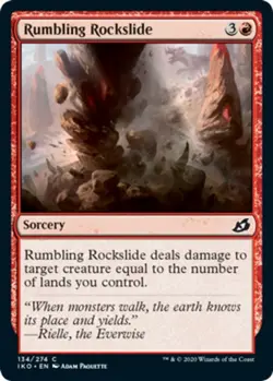 1x Rumbling Rockslide - Foil MTG Ikoria: Lair of Behemoths NM Magic Foil - Image 1