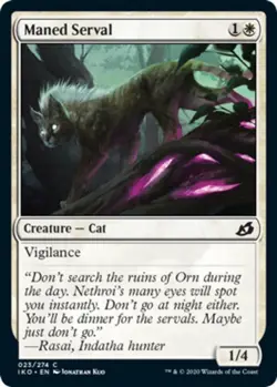 1x Maned Serval - Foil MTG Ikoria: Lair of Behemoths NM Magic Foil - Image 1