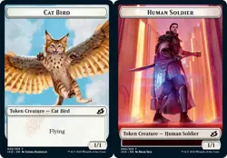 1x Cat Bird (002) // Human Soldier (005) Token - Foil MTG Ikoria: Lair of Behemo - Image 1
