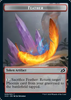 1x Feather Token (009/013) MTG Ikoria: Lair of Behemoths NM Magic Regular - Image 1