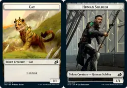 1x Cat (001) // Human Soldier (004) Token - Foil MTG Ikoria: Lair of Behemoths N - Image 1