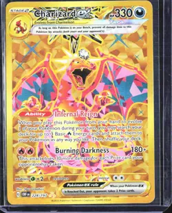Pokemon Obsidian Flames Charizard EX 228/197 Gold Secret Rare Holo - Image 1